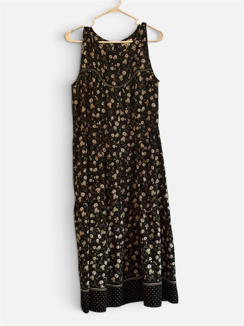 Black Floral Tent Midi Dress - Brand: Max Studio Size M With Pockets!!